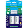 BATERIAS RECARGABLES ENELOOP AA + ADAPTADOR "D"
